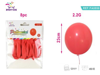 Baloane latex fa0050 8/set rosu 2.2g 35cm